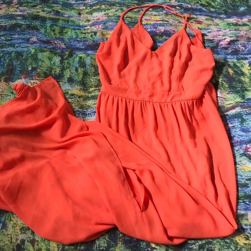 EUC Peachy Orange Maxi Dress
